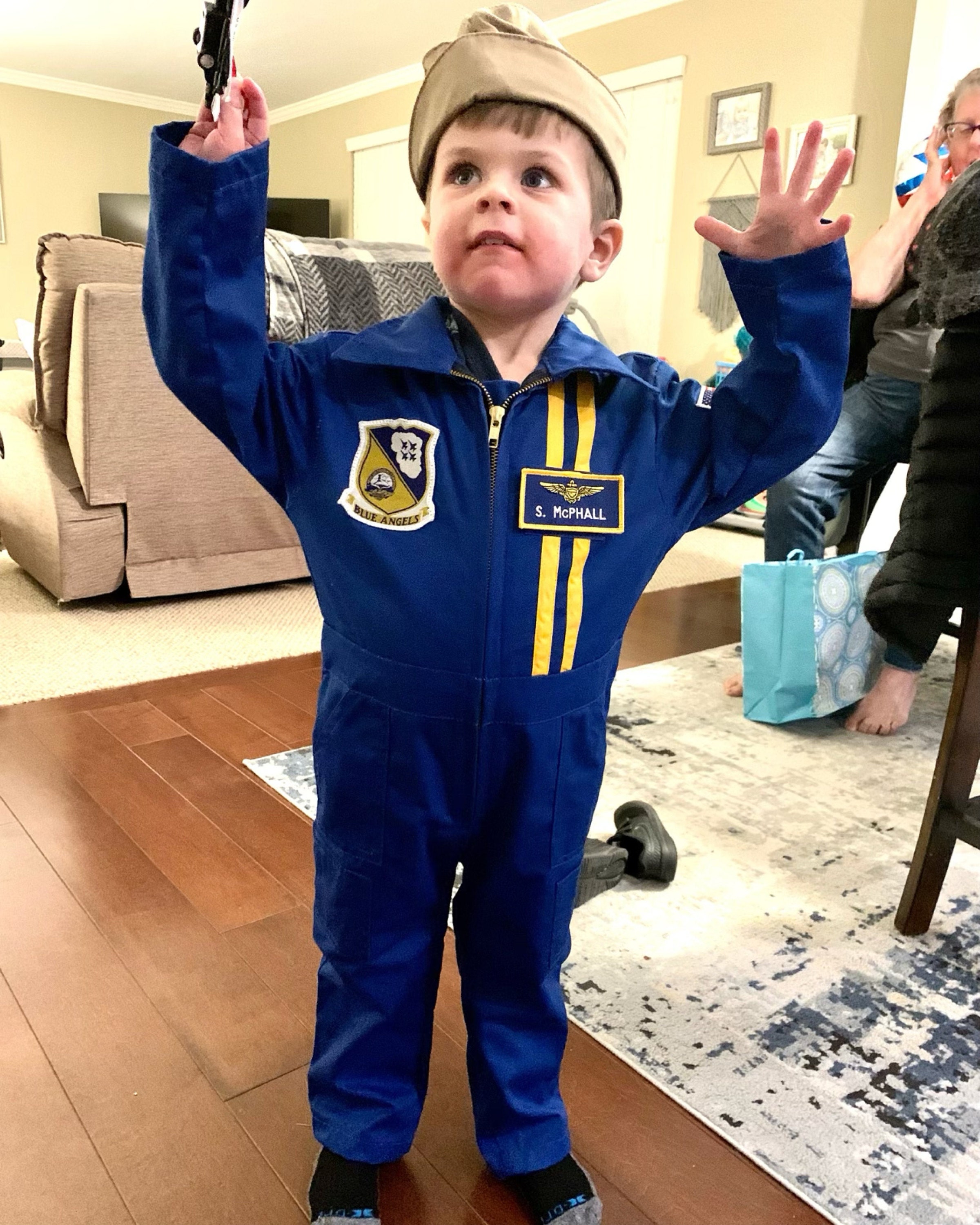 Licensed Blue Angels Youth Flight Suit and Garrison Cap