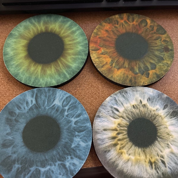 Eyeballs Coasters - 4 Piece Neoprene Non-skid Coaster Set - Eye Doctor ...