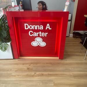 Dallas U-Shape Tambour Reception Desk – Custom Laminates, LED Lighting, Modern Design