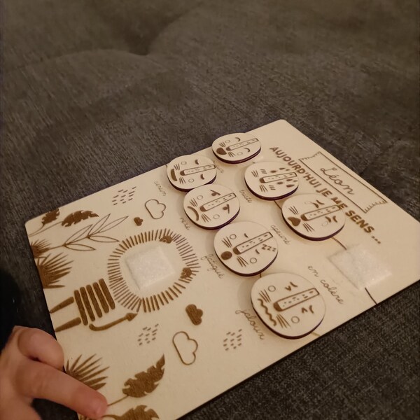 Tableau de motivation routine matin et soir en bois personnalisé ...