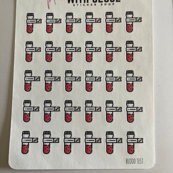 Drawing Blood Sticker Planner Sticker | Blood Test Blood Draw - Etsy