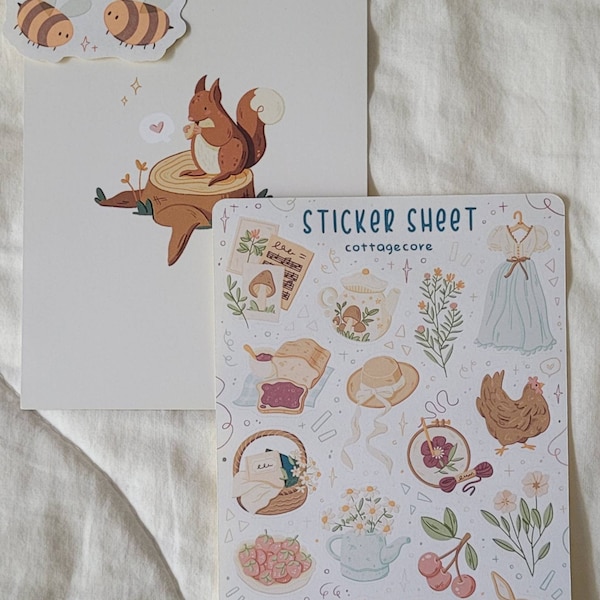 Sticker Sheet - Cottagecore | Journal Stickers, Calendar, Planner ...