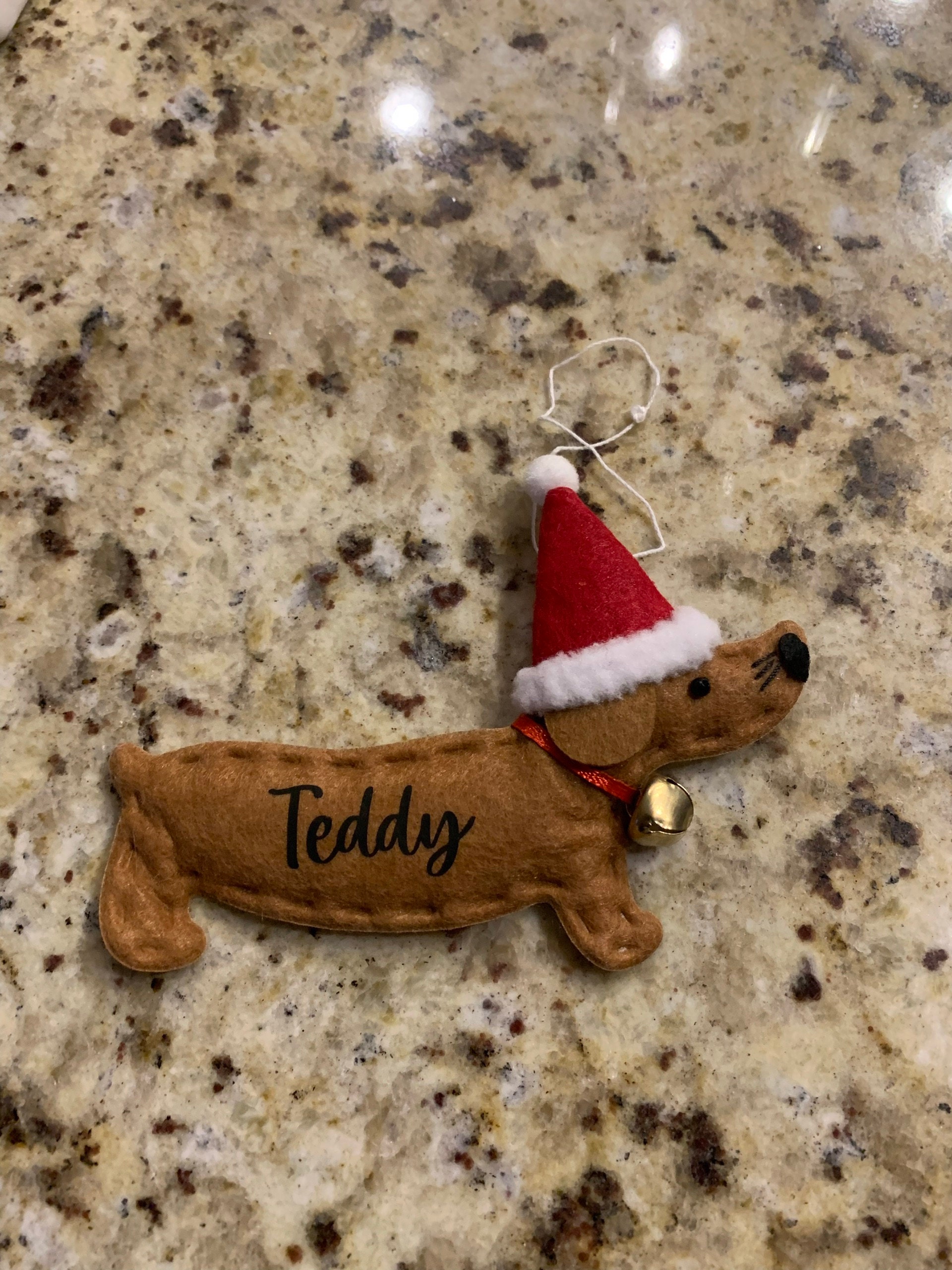Personalized Dachshund dog Christmas ornament, sausage dog ornament, weiner dog ornament