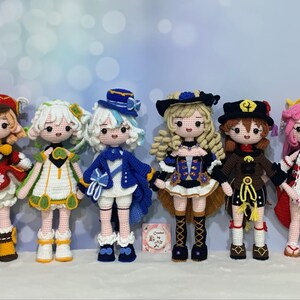 クレー編みの編み図、原神アミグルミPDF、アニメシェフ人形の作り方