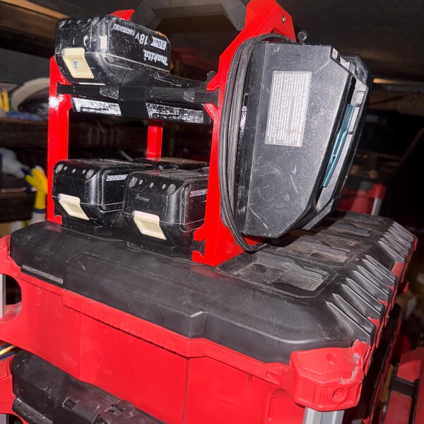 M18 Milwaukee PACKOUT Battery Mount/Holder - Holds 1, 2, Or 3 Batteries, Made In USA