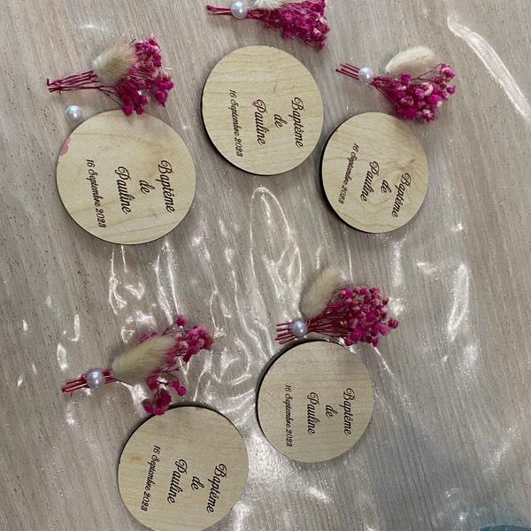 Magnet Bois Pour mariage / baptême , cadeau pour invité mariage - Etsy ...