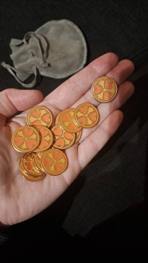 40x Metal Token for Board Game Upgrade - Flower, Nectar, Miniature