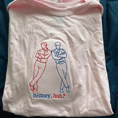 Red White and Royal Blue History Huh Embroidered T-shirt - Etsy