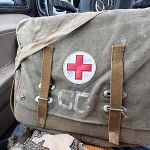Vintage USSR Army Medic Bag 1980s First Aid Field Canvas Shoulder