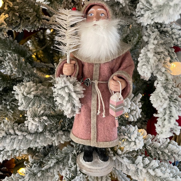 German Santa 10” Reproduction Antique German Santa With Sheep Candy Container in ...