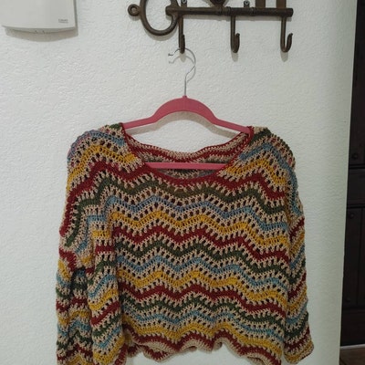 Wavy Crochet Sweater PDF PATTERN DOWNLOAD - Etsy