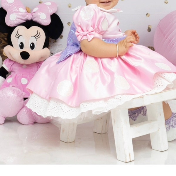 Pink Minnie Mouse Costume. Baby Girl Dress. Minnie Mouse Birthday Dress ...