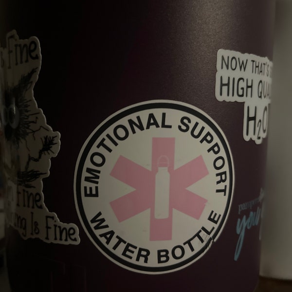Emotional Support Water Bottle Sticker - Etsy