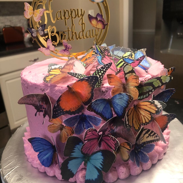 Butterfly Cake Designs Birthdays  Edible Butterflies Cake Decorations -  12pcs 3d - Aliexpress