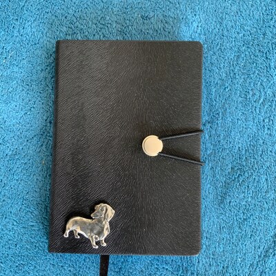 Dachshund Design A6 Black Journal Dachshund Notebook Sausage Dog Gift ...