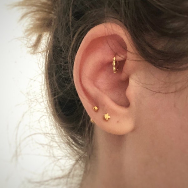 Rook Piercing, Gold Rook Earring, Rook Jewelry, Daith Earring, Daith ...