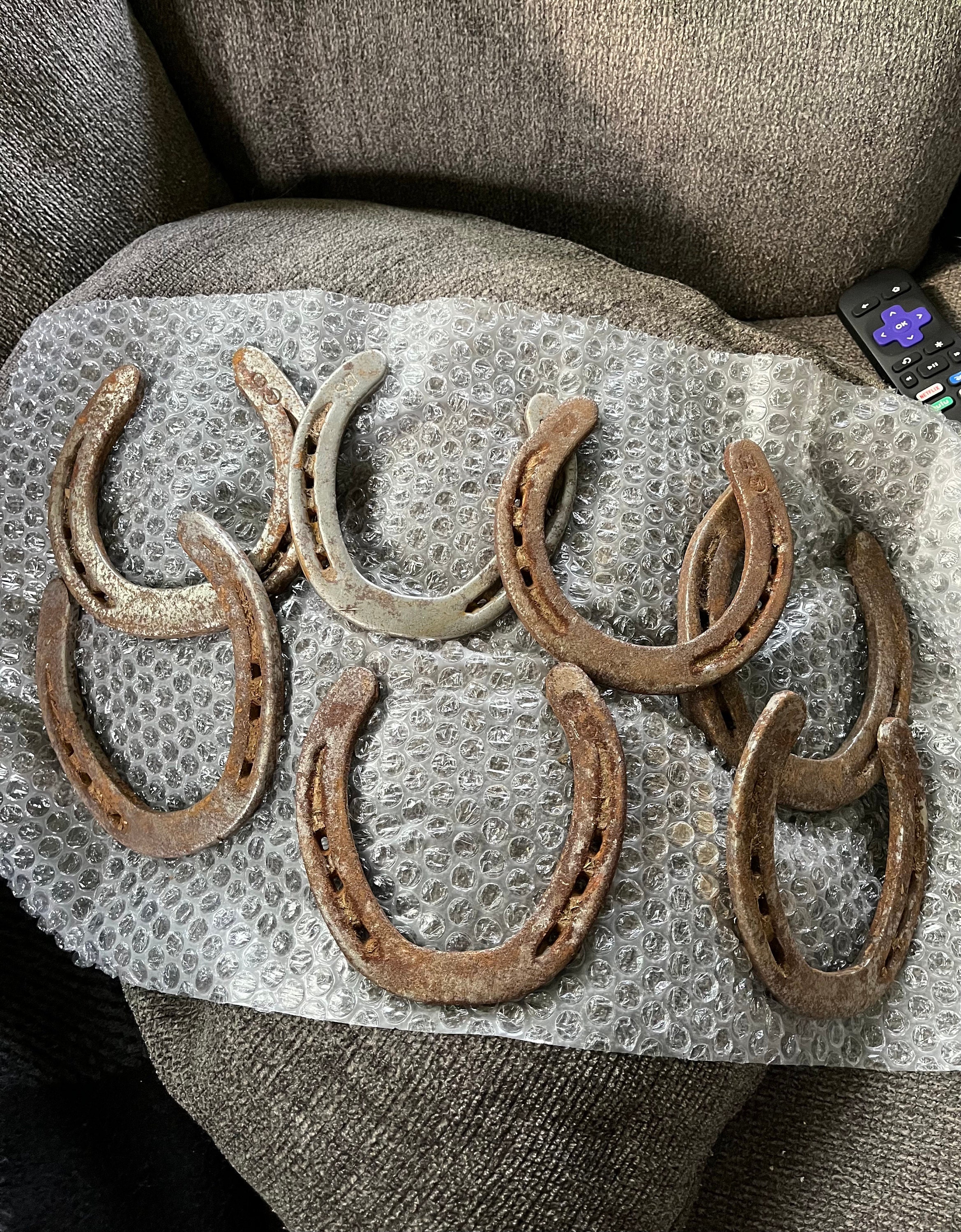Authentic Used Horse Shoes-Flat Shoes-Assorted sizes-Rusted Shoes-Shiny Shoes-Cowboy Art-Farrier Horseshoes-Western Decor