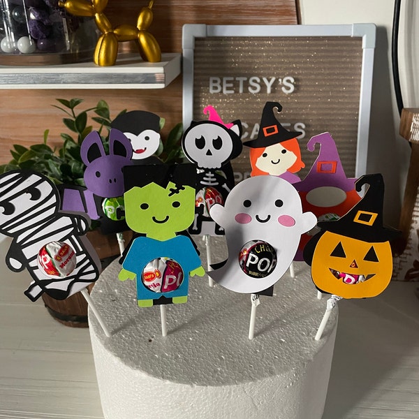 Big Halloween Sucker Holders Bundle, Layered Halloween Lollipop Holders ...