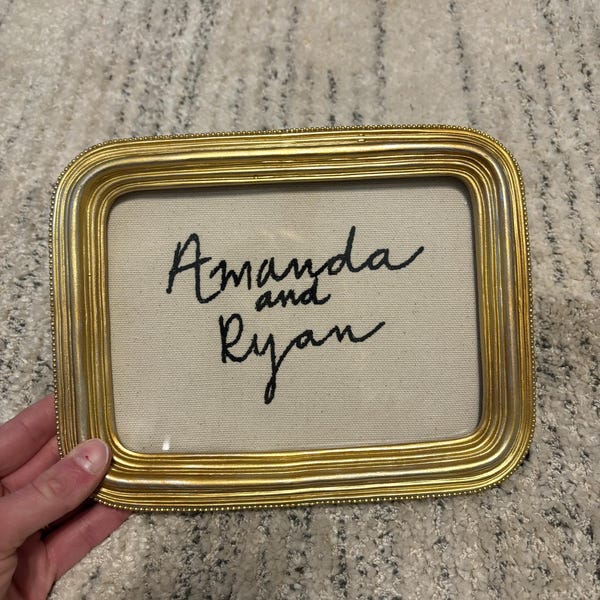 Custom Embroidered Handwritten Notes + Framing - Etsy