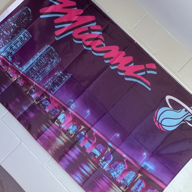 Miami Heat Pink And Blue Wallpaper Wade Miami Heat Photographic Print