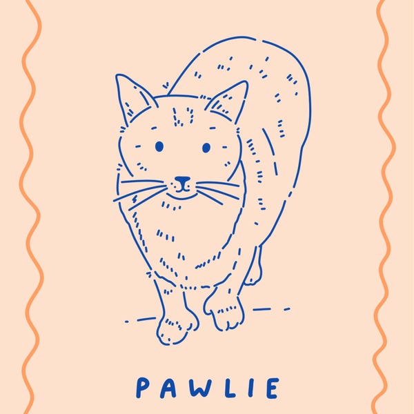 Custom Cat Portrait Cute Cat Poster Personalized Badly Drawn Pet Art ...