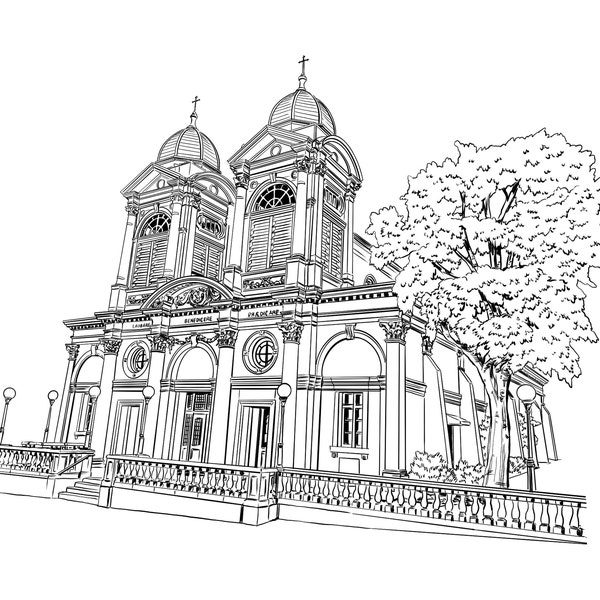 Custom Wedding Venue Illustration – Personalized Digital Download Art ...