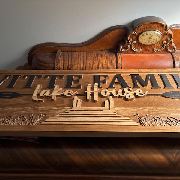 Personalized 3D Wooden Lake House Nautical Decor | Boat Decor, Custom ...