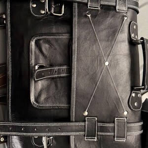 Retro Black Leather 18-inch Laptop Messenger Bag Backpack - Etsy