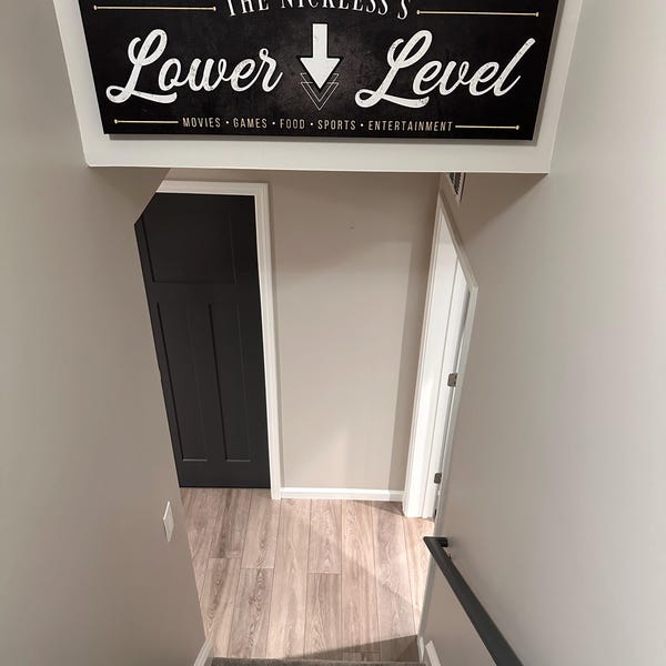 Personalized Lower Level Sign, Basement Lounge Signs, Family Game Room ...