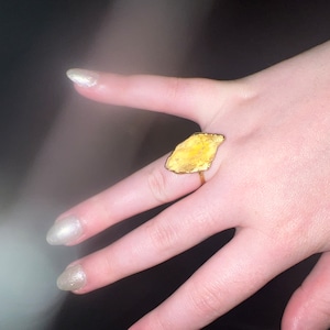Customer photo from Morgan, Vertical Large Raw Citrine Ring, November Birthstone