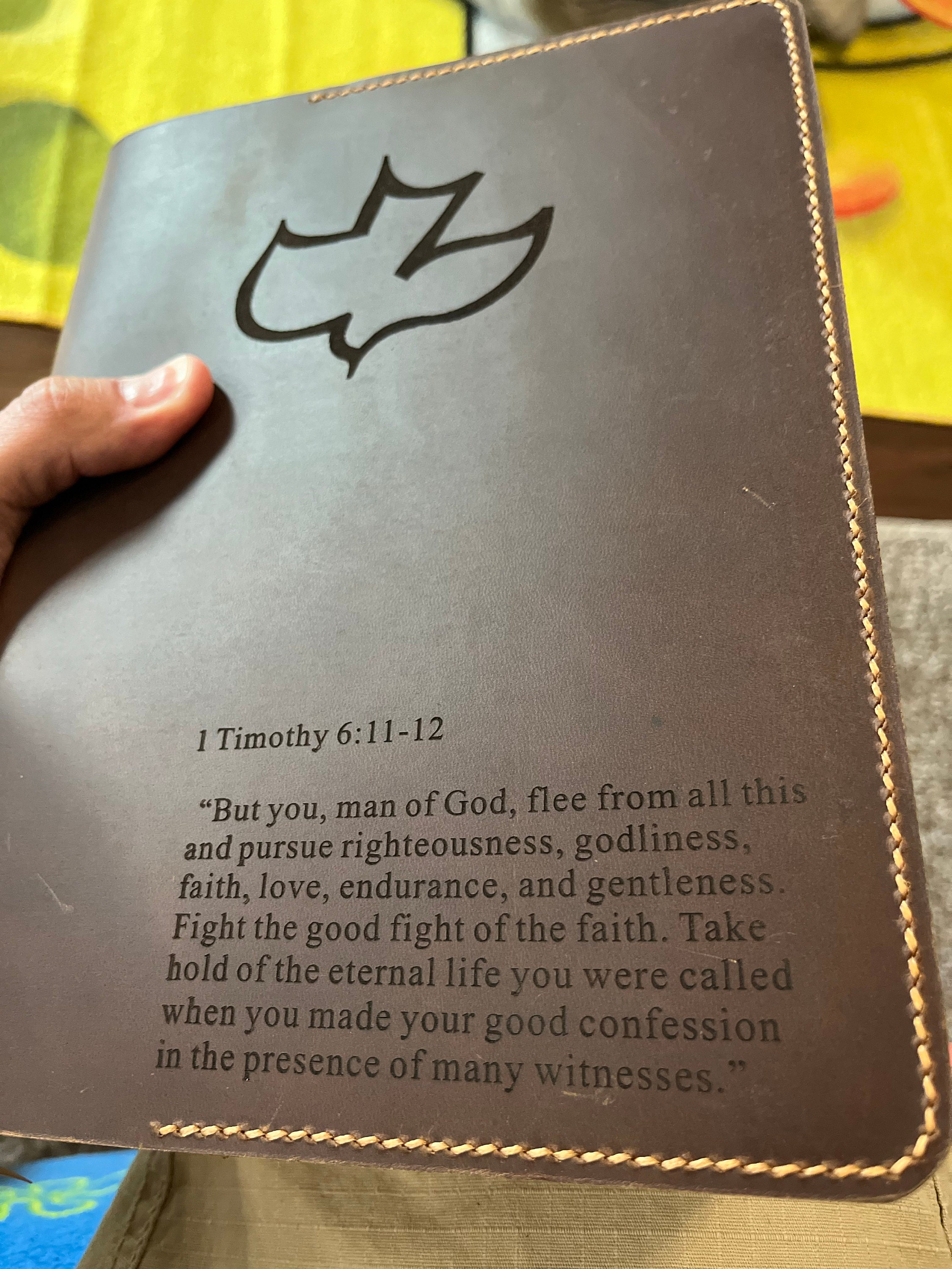 Personalized Leather cover for bible KJV , Custom leather holy bible book case cover christian gifts for men women Z04-LBBC05S