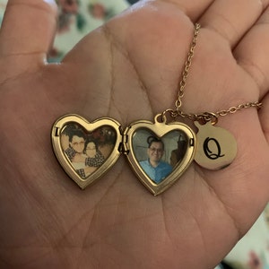 Heart Photo Locket With Initial Charm 
