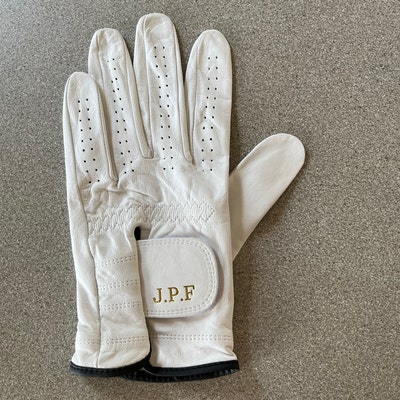 White Premium Personalized Cabretta Leather Golf Glove MEN the Perfect ...