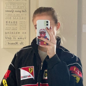 Rare Vintage Black White and Red Ferrari Racing/bomber Jacket - Etsy UK