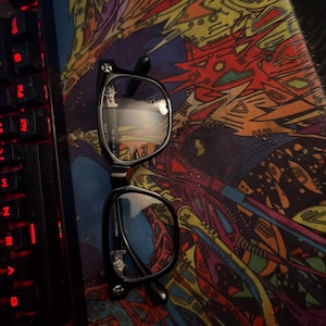 Gothic Cross Flower Glasses Frame Vintage Punk Optica Eyewear Gift for Him/Her