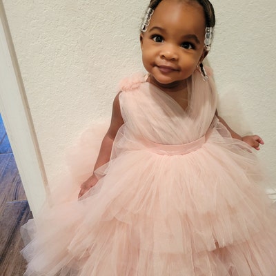 Flower Girl Dress, Babygirl Dress, Baby Light Pink Dress, Tutu Dress ...