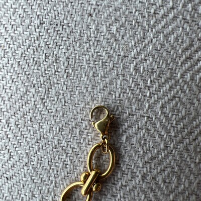 18K Gold Linked Chain Bracelet, Link Chain, Gold Bracelet, Vintage ...