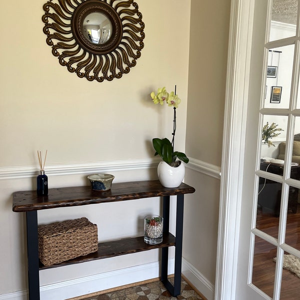 Entryway Console Table With Distressed Wood, Console Table, Entryway ...
