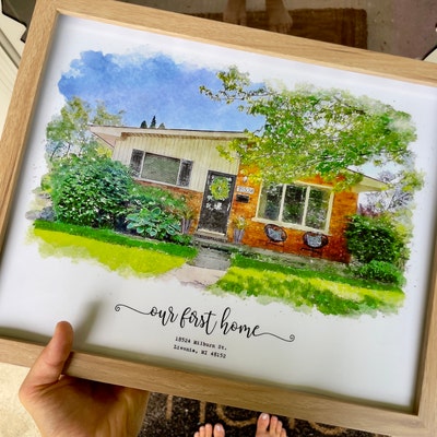 Custom Watercolor House Portraitwatercolor House Paintingpersonalized ...