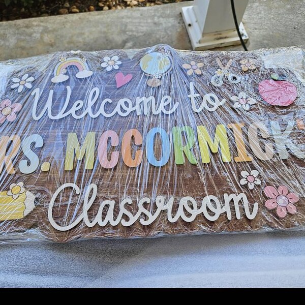 Personalized Teacher Name Sign: 3D Wood Classroom Door Hanger - Etsy