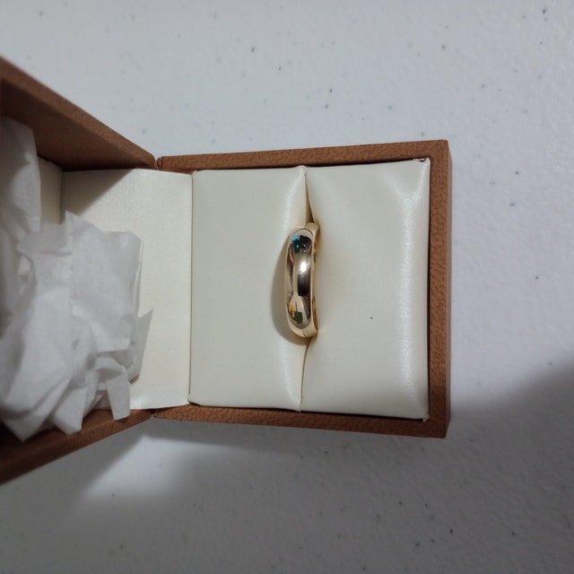 14k イエロー ゴールド バンド 4 mm クラシック ドーム