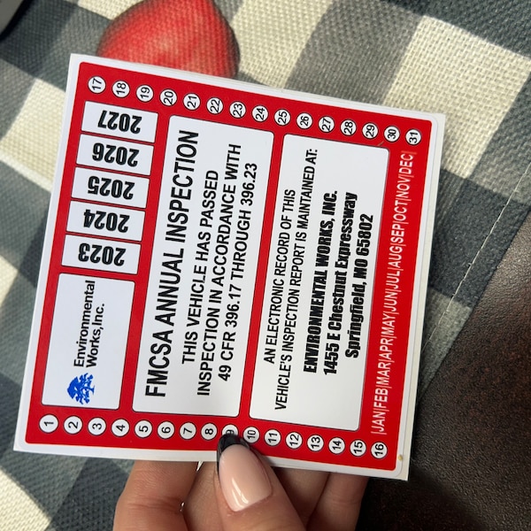 FHWA or FMCSA Inspection Labels for Annual Truck Inspections, Yearly ...