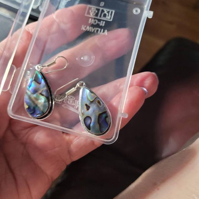 81stgeneration Orecchini Pendenti Piuma In Abalone E Argento 925 - Fatti A Mano - Gioielli Boho Per Donna - 2