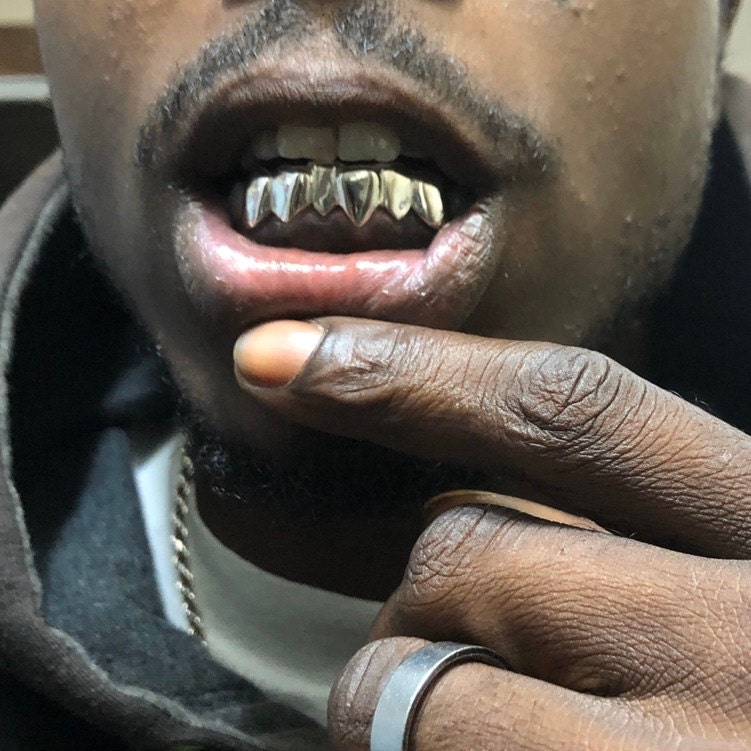 925 Sterling Silver Custom fit Grillz Plain Silver teeth REAL Grill Grillz.