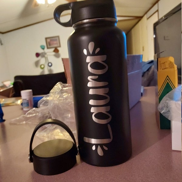 Hydro Water Bottle 32 Oz. / Your Name / Personalized Engraved Hydro ...