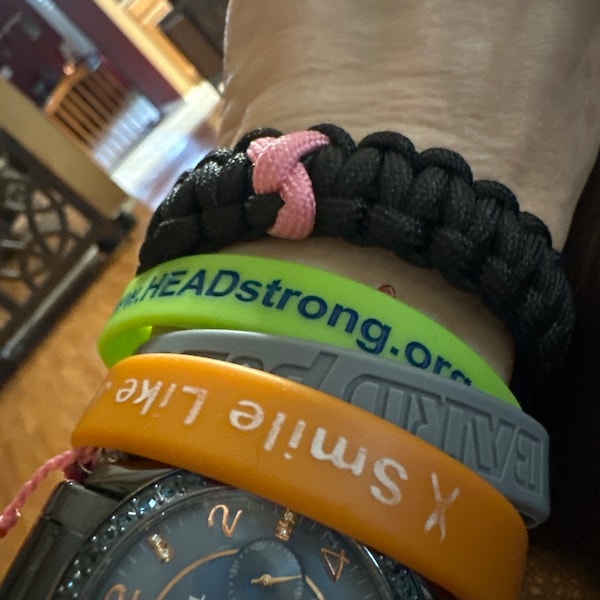 Breast Cancer Awareness Pink Ribbon 550 paracord bracelet made in USA Breast Cancer Awareness Pink Ribbon 550 paracord bracelet made in USA