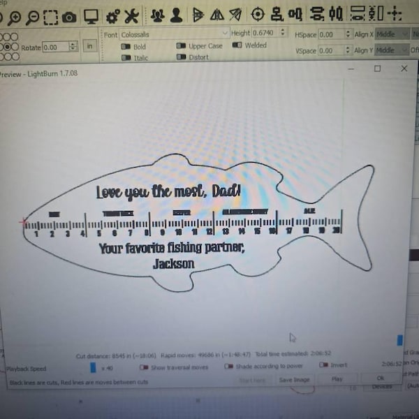 Fish Ruler Dfx Free Fish Ruler Father's Day Sign Svg, Png, Dxf, Eps. Father's Day and ...