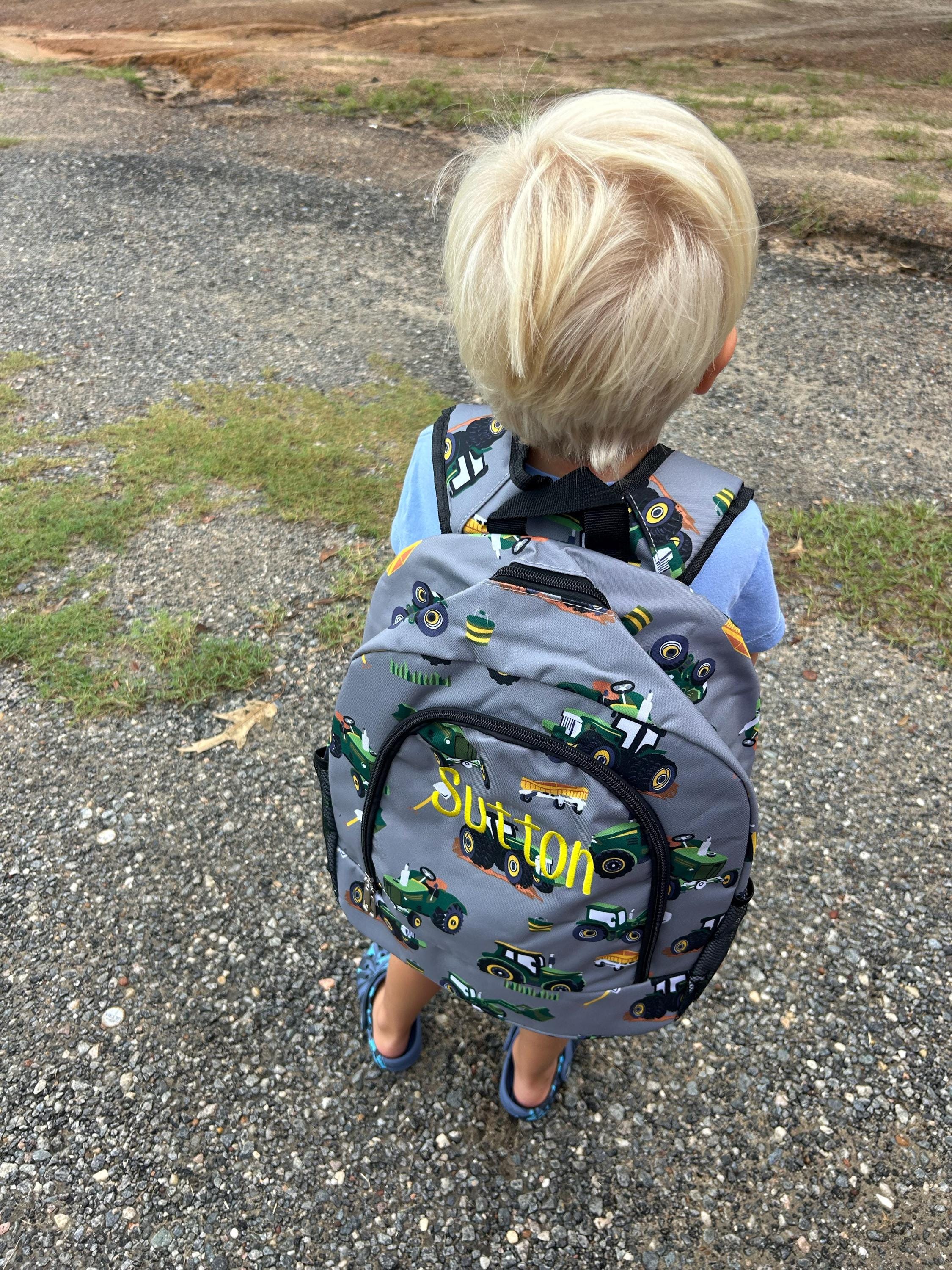 Personalize Large Green Tractor Backpack, personalized gift, Monogram backpack, backpack, kid farm backpack, boy backpack, monogram backpack