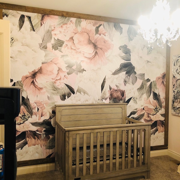 Vintage Roses and Peonies Peel and Stick Wallpaper, Removable ...