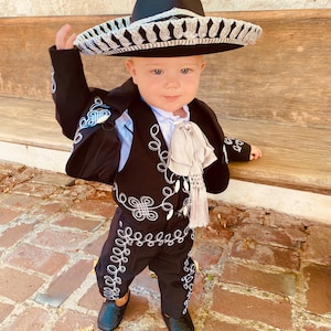 Beautiful 6 Pieces Boy Charro Suit White With Silver Charro - Etsy